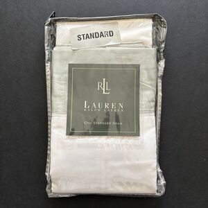 RALPH LAUREN WENTWORTH CUFF EUCALYPTUS Standard Pillow Sham Sateen Cotton New